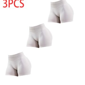 3PCSHigh-waisted Solid-color Training Shorts