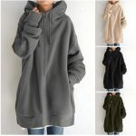 Women's Fuzzy Hoodies Long Sport Pullover Hoodie