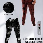 2 Pack Tie-Dye High Waist V-Back Yoga Leggings